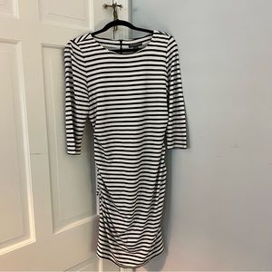 Black & White stripes Maternity dress